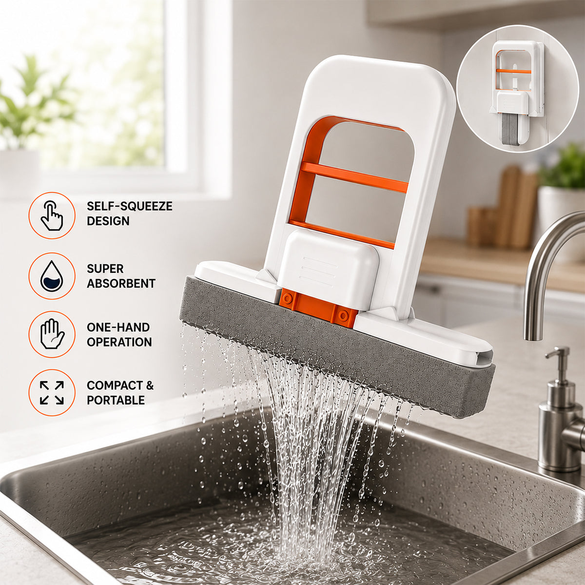 Mini Foldable Self-Squeezing Cleaning Mop