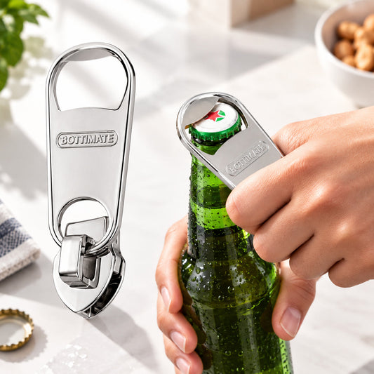Magnetic Fridge Bottle Opener with Zipper Design