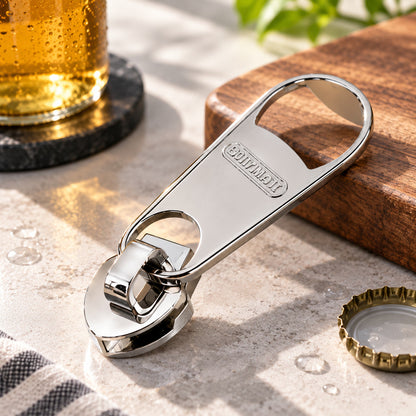 Magnetic Fridge Bottle Opener with Zipper Design