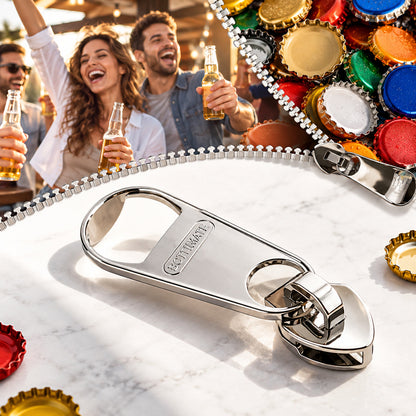 Magnetic Fridge Bottle Opener with Zipper Design