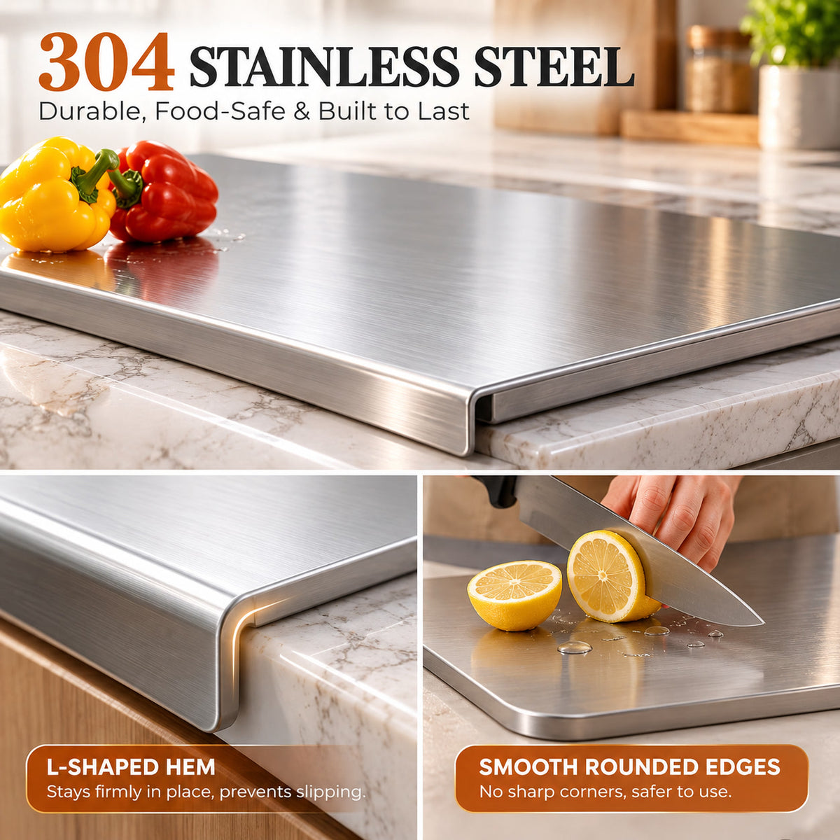 Countertop Stainless Steel Cutting Board