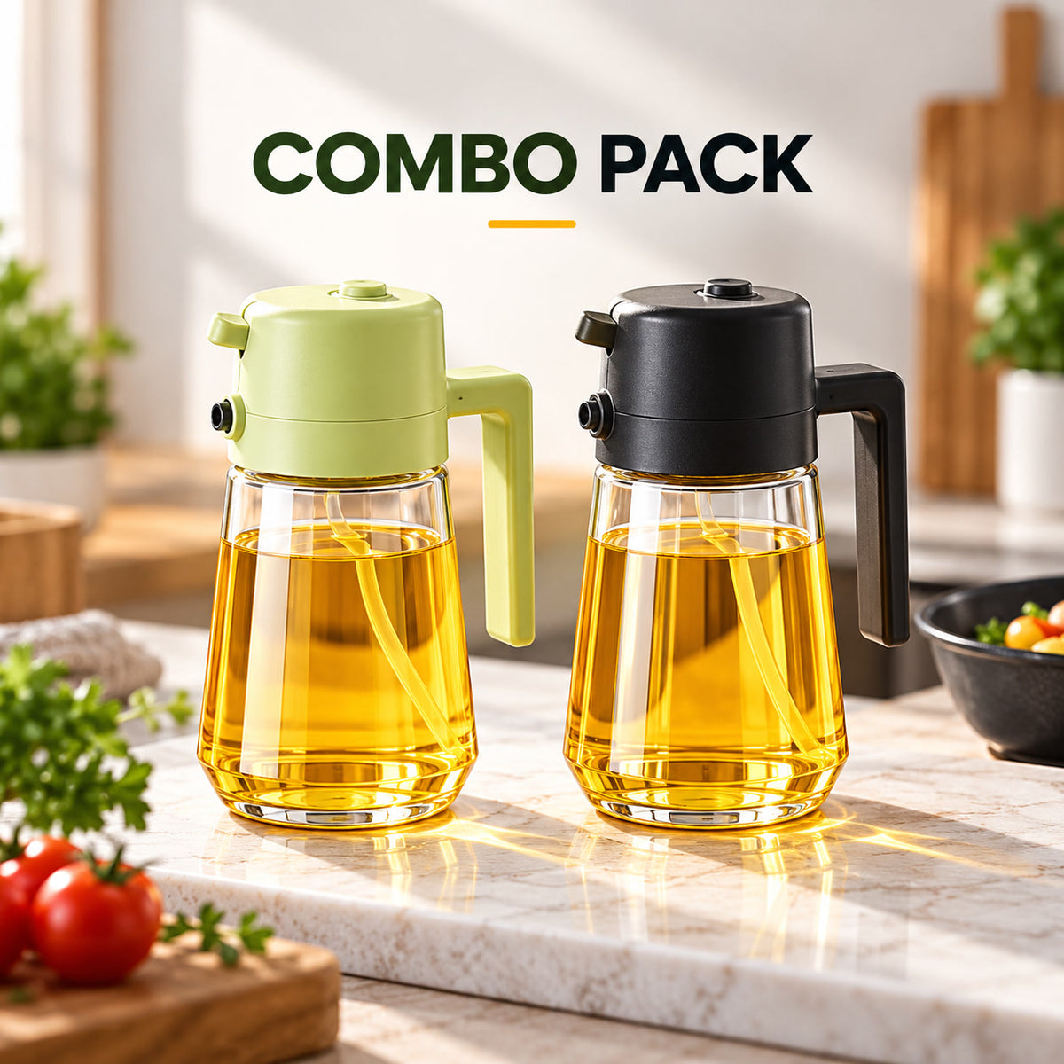 2-in-1 Oil Sprayer & Pourer Bottle