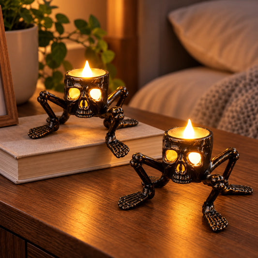 Spooky Skull Foot Candle Lamp - Halloween Decoration