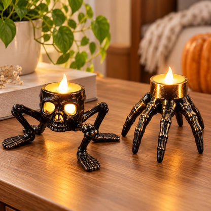 Spooky Skull Foot Candle Lamp - Halloween Decoration