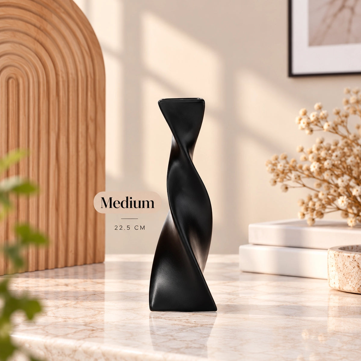 Nordic Style Twisted Ceramic Vase for Home Décor