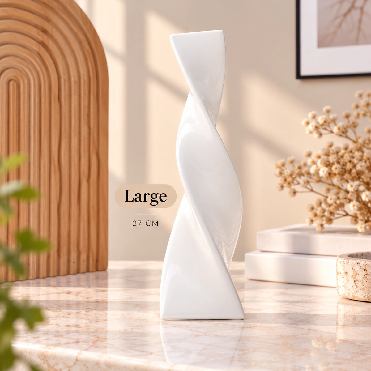 Nordic Style Twisted Ceramic Vase for Home Décor