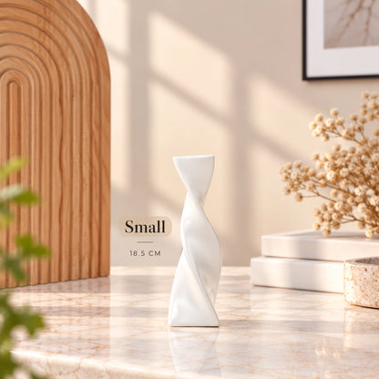 Nordic Style Twisted Ceramic Vase for Home Décor