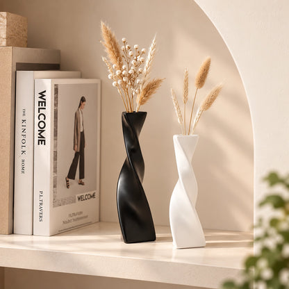 Nordic Style Twisted Ceramic Vase for Home Décor