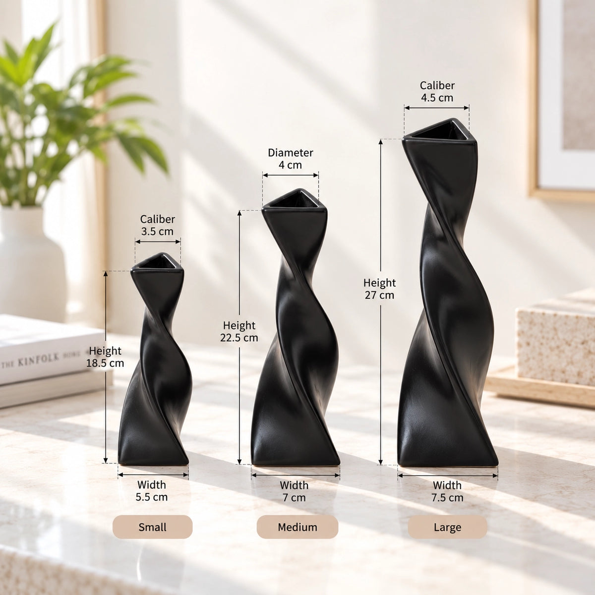 Nordic Style Twisted Ceramic Vase for Home Décor