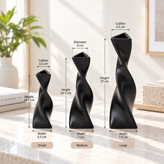 Nordic Style Twisted Ceramic Vase for Home Décor