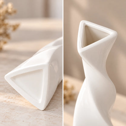 Nordic Style Twisted Ceramic Vase for Home Décor