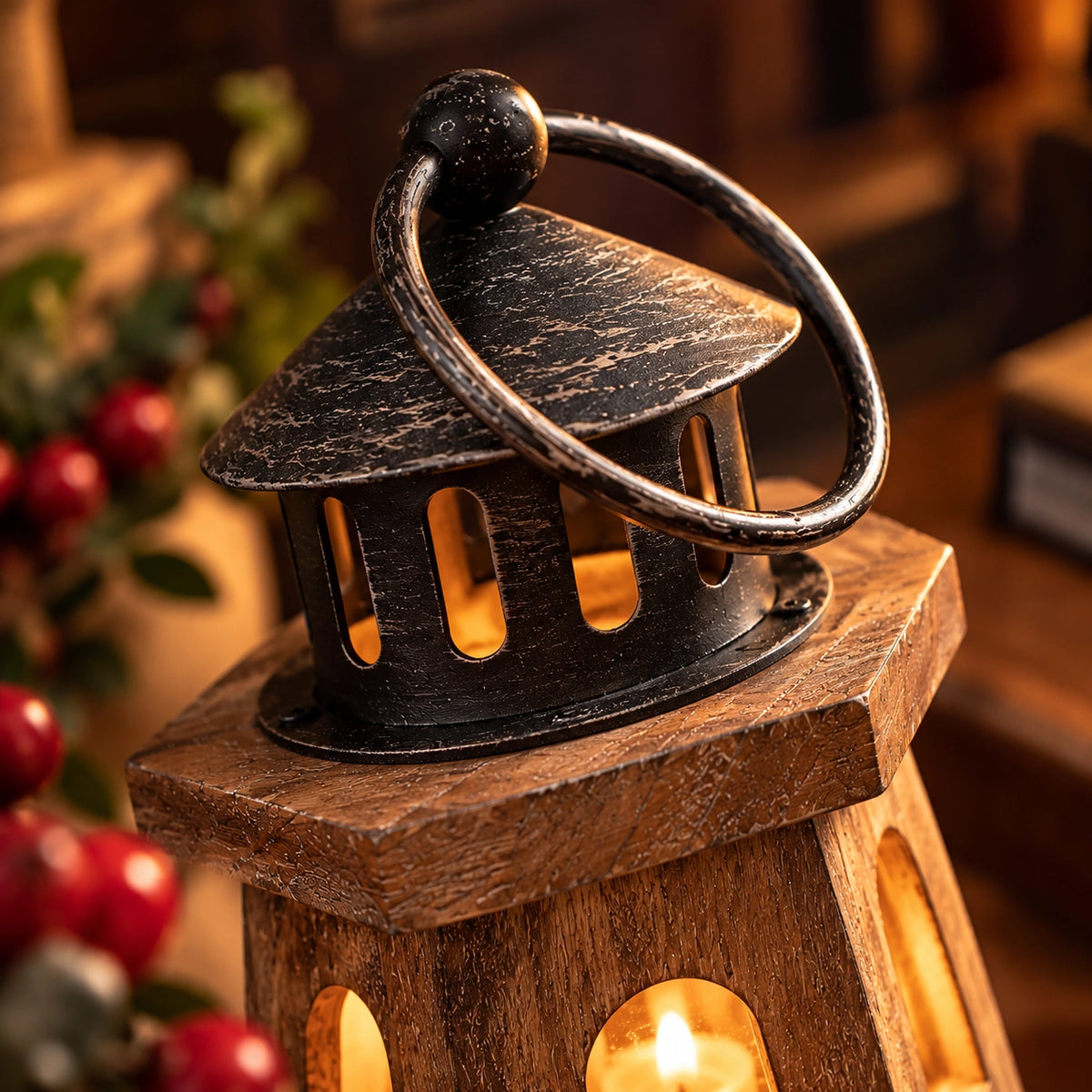 Wooden Lighthouse Candle Holder – Coastal Home Decor